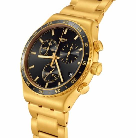 Swatch IN THE BLACK YVG418G Men's Yellow Watch