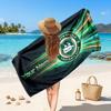 Plymouth Argyle FC Custom Beach Towel, Personalized Name Text Print, Football Logo Soft Quick‑Dry Towel Holiday Gift