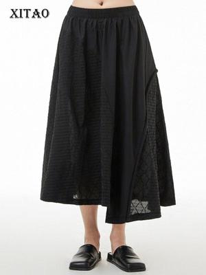 Asymmetrical Black Casual Skirt Women WMD6456
