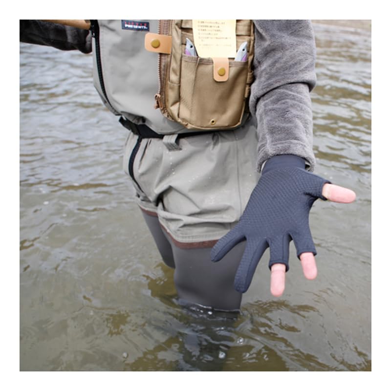 LITTLE PRESENTS Spandex Gloves Charcoal Gray XL 3-Fingerless G-03