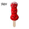 Fun Cartoon Food Cat Toy Plush Chew Toy, Sugarcoated Haws Stick Design, Kitten Teething Anxiety Relief for Cats Stuffed Indoor Biting, Boredom Relief,