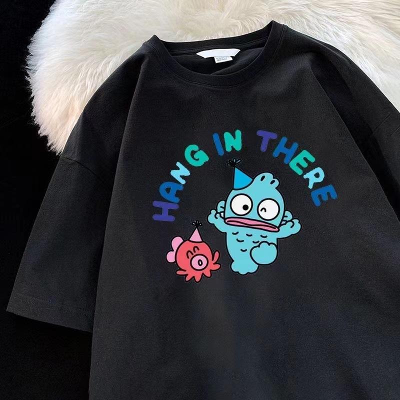 Kawaii Hangyodon Femme T-shirt Graphic Cute Squid Women Clothes Summer Casual Streetwear Cartoon T Shirt Women Clothing