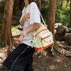 Portable Outdoor Nylon Shoulder Pouch Embroidery Drawstring Bucket Cloth Bag  Hiking