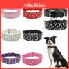 Stilvolles und verstellbares Haustierhalsband mit Pilznieten, PU-Material