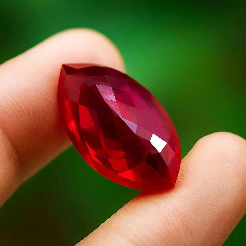 Natural Red 10 Ct Ruby Marquise Cut  Certified Loose Faceted Gemstone