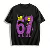 Cute Monster Number 67 Print Casual Kids Short Sleeve Tee Pure Cotton T-shirt
