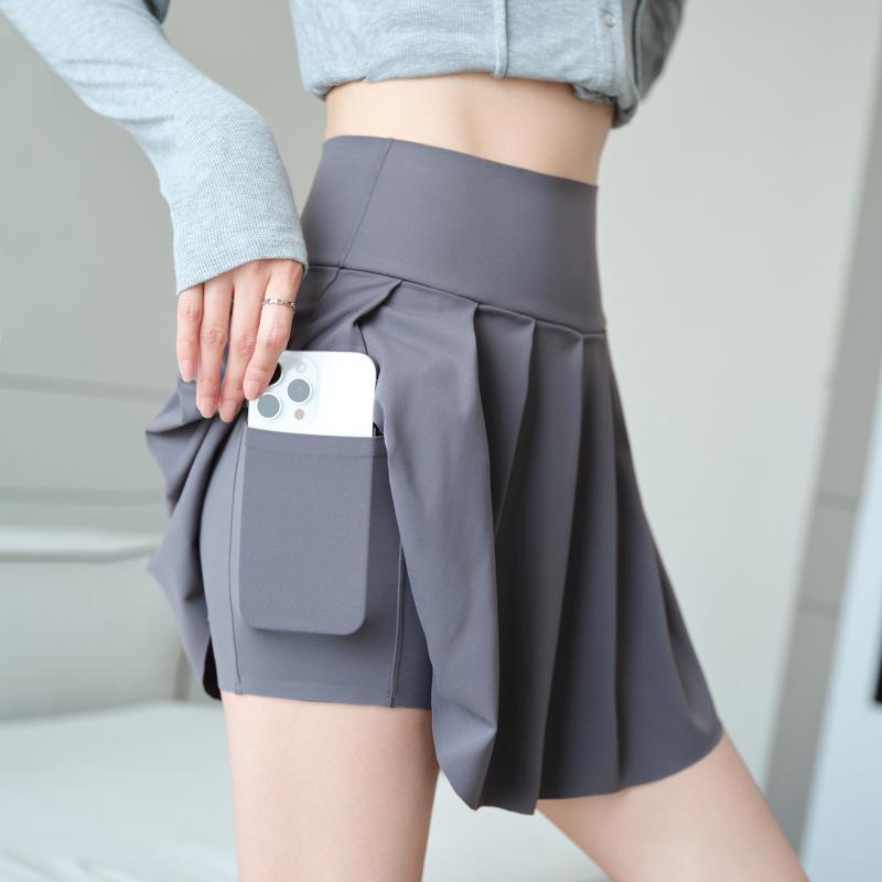 

Women s Pleated Tennis Skirt: Anti-Exposure, Outdoor Sports, Plus Size, Yoga Shorts M (80-95 lbs)