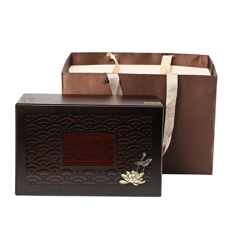 Pu-erh White Tea Wooden Storage Box - Medium Loose Tea Gift Box with One Jin Capacity and Logo Option
