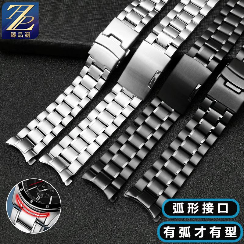 20mm 22mm Universelles Gebogenes Herren-Uhrenarmband Für Casio EFV-540 500 510 EQB-501 EFR-303 Massives Edelstahlarmband Metall-Uhrenkette