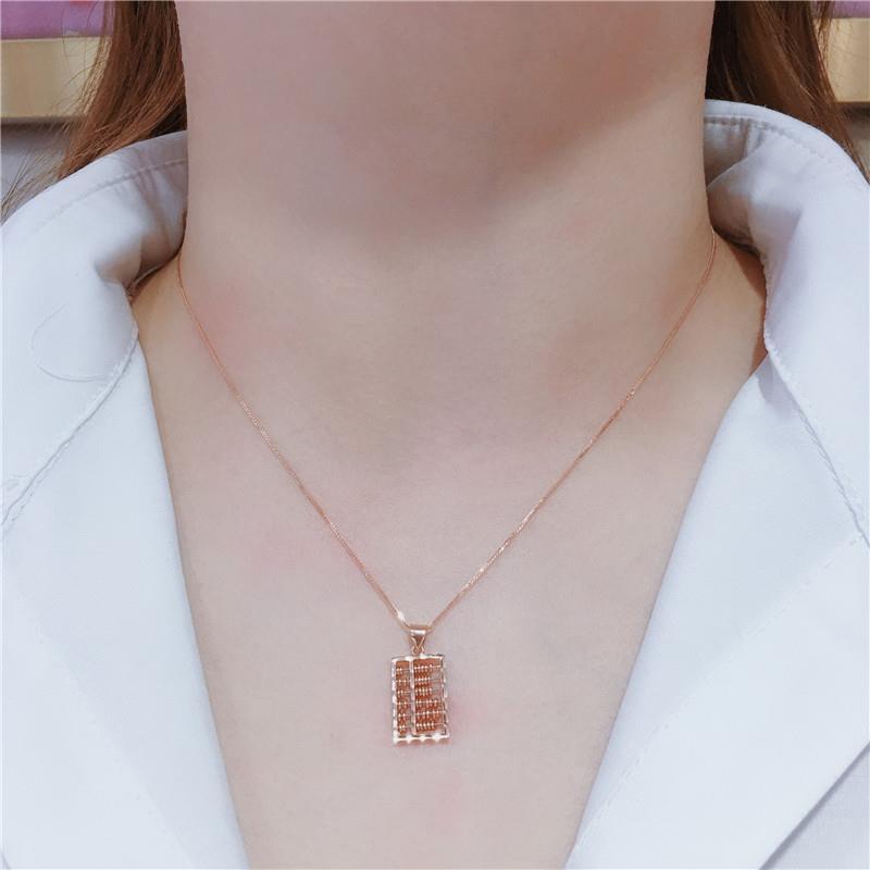 Purple Gold Abacus Pendant Necklace Rose Gold Plated Trend Temperament Colored Gold Necklace Women