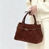 Women's Large Capacity Vintage Tote Bag - Elegant Brown, Structured Snap Closure, Sturdy Handles for Work, Travel, Everyday Use