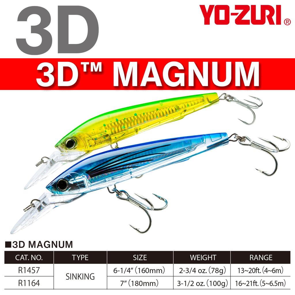 Saltwater Lure 3D Magnum Sinking 180mm Midnight Mackerel YO-ZURI Color