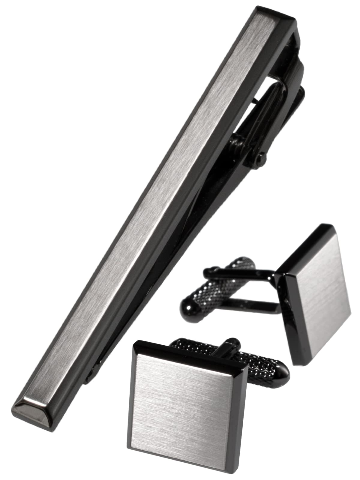 

Зажим для галстука для запонок Made in Alligator Silver [Tabarat] для мужчин, 4-сторонний срез, Япония, латунь, зажим, Tps-163 (Черный комплект)