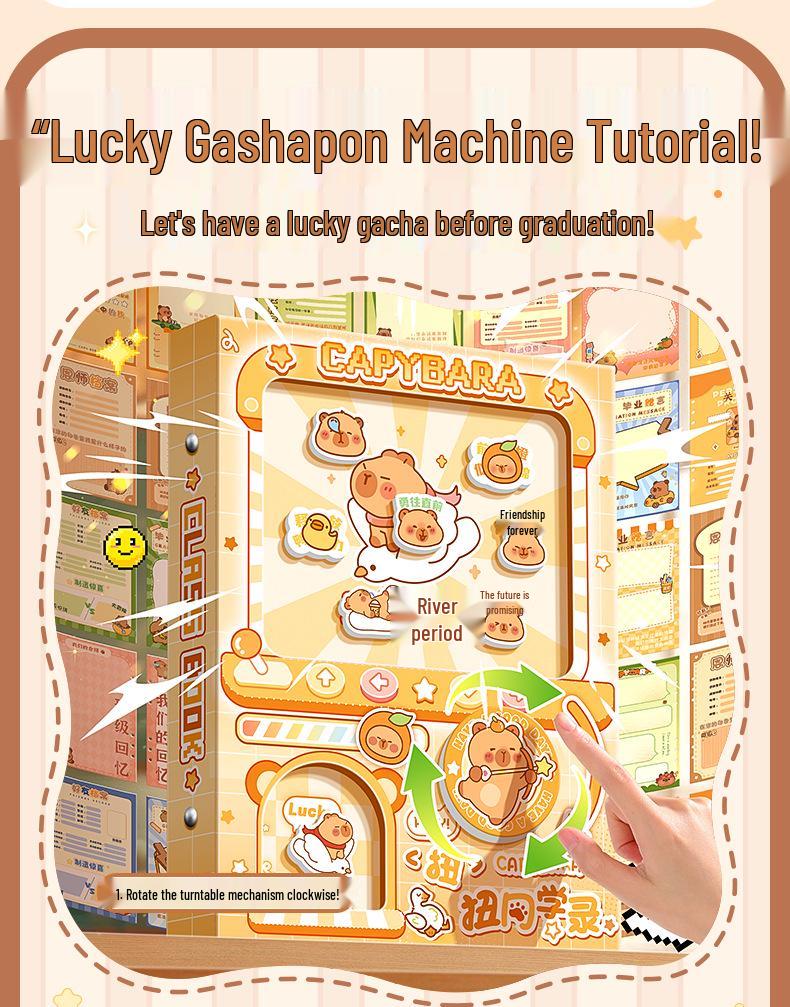 2025 Cute Cartoon Gashapon Yearbook for Sixth Grade Graduation