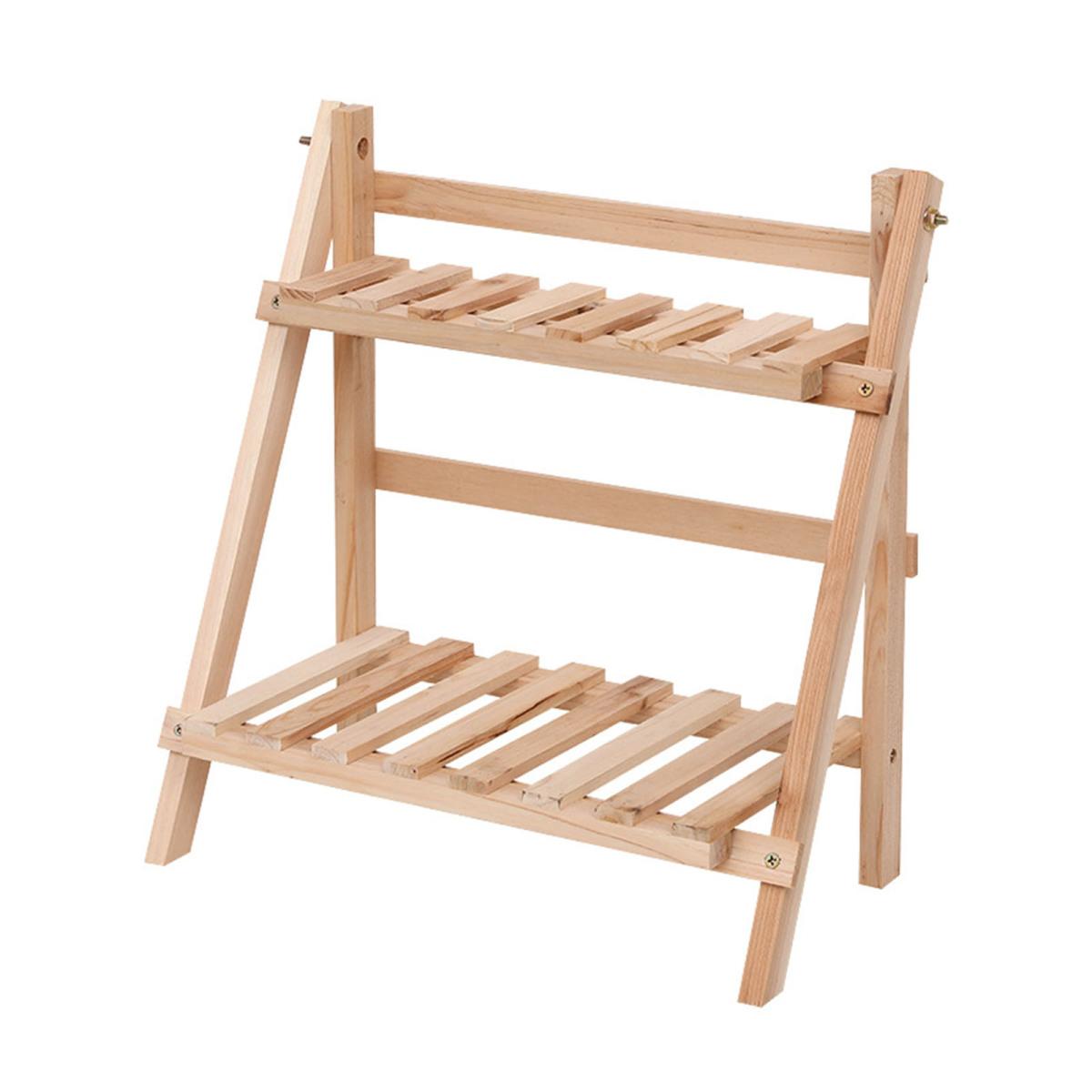 

Деревянная настольная стойка для хранения Yousheng, двухслойная, складная, гладкая, без заусенцев, декоративная подставка для растений, полка для демонстрации