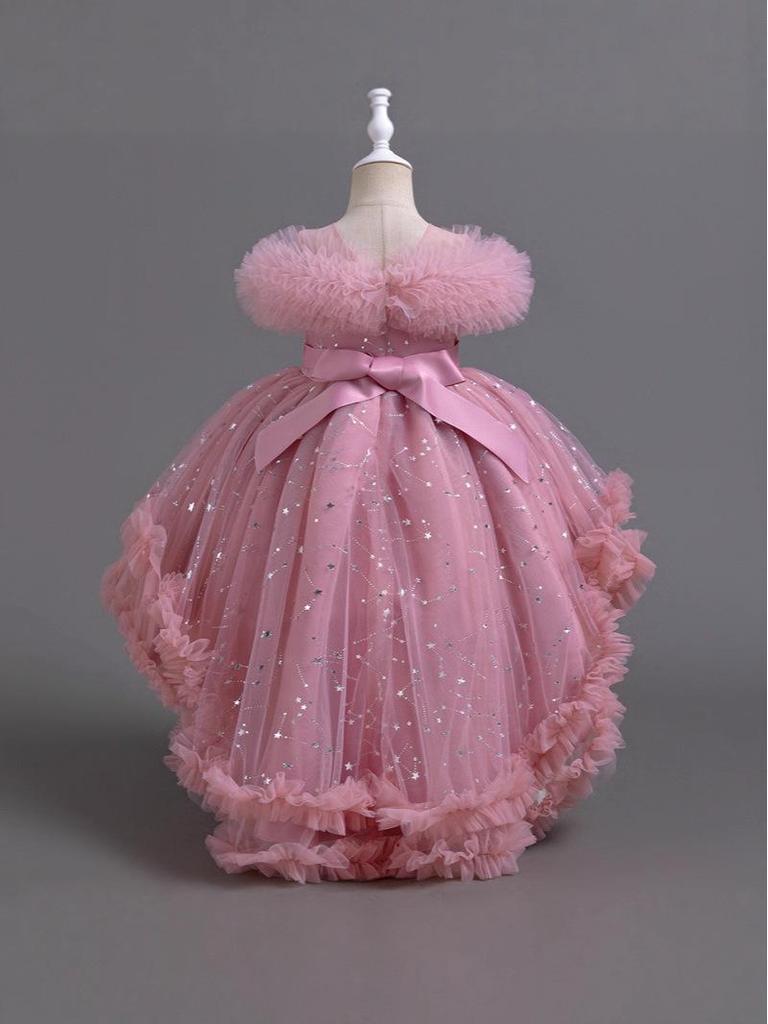 Girls' Summer Floral Princess Dress - Formal Wedding & Birthday Outfit