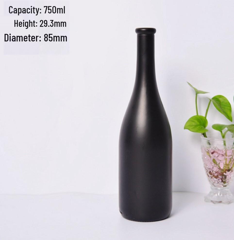 750ml mattierte große Bauch-Dunkelgrüne Glasweinflasche für Cabernet