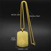 Thai Buddhist Scriptures Lotus Tag Pendant Necklace for Women Men Stainless Steel Gold Color Buddhism Chain Jewelry NZZZ780S06
