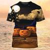 Happy Halloween Pumpkin T-shirt 3D Printed Colorful Round Neck T-shirt Men's Children's Short Sleeve Top Oversized Street T-shirt