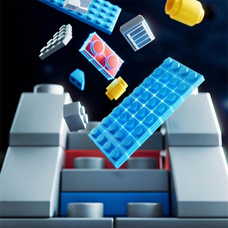 233/208/176 шт. маленький мультяшный мини-строительный блок космический челнок — фото 7