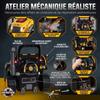Toy Truck Engine and Excavator, Steering Wheel, Fog Effect, Sound and Light, Ages 3-6, Yellow