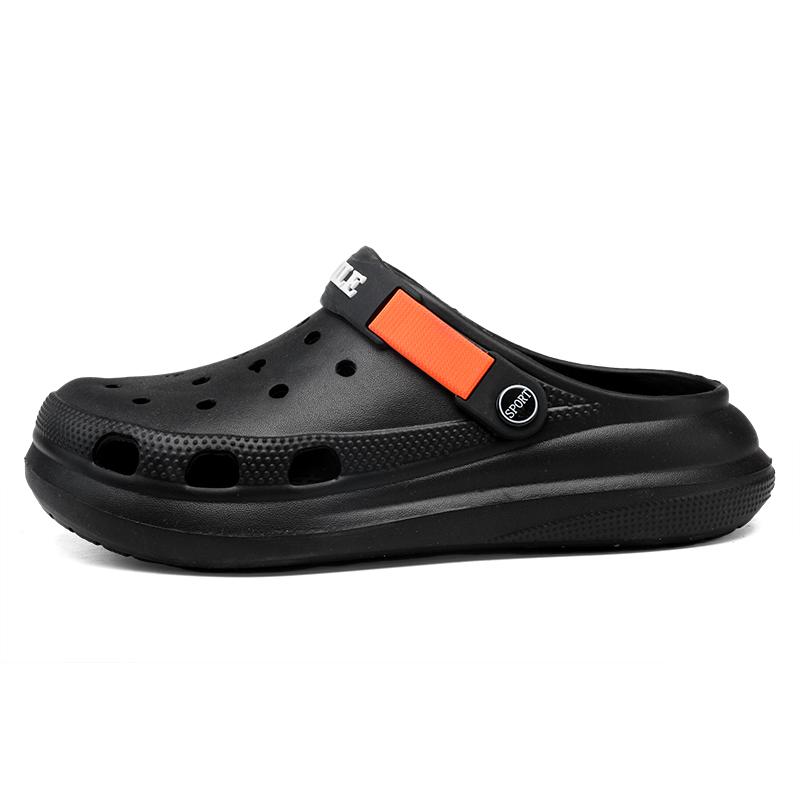 

Модные нескользящие мужские тапочки из ЭВА, летняя классика, мужская повседневная водонепроницаемая обувь, мужские мягкие уличные сандалии, пляжные шлепанцы, взрывной стиль 45 чёрный