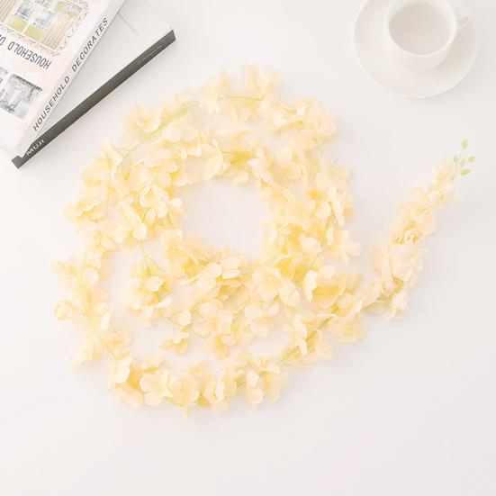 Simulation Hydrangea Vine No Watering DIY Faux Silk Flower Ornamental Fake Hydrangea Flower Vine Garden Decor for Party