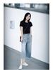 Women's High-Waisted Cropped Wide-Leg Jeans, Summer Thin Style, 2026 Loose Straight Leg, Plus Size, Raw Hem.
