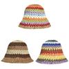 Rainbow Grass Bucket Hat With Wide Brim For Sun Protection And Summer Wear