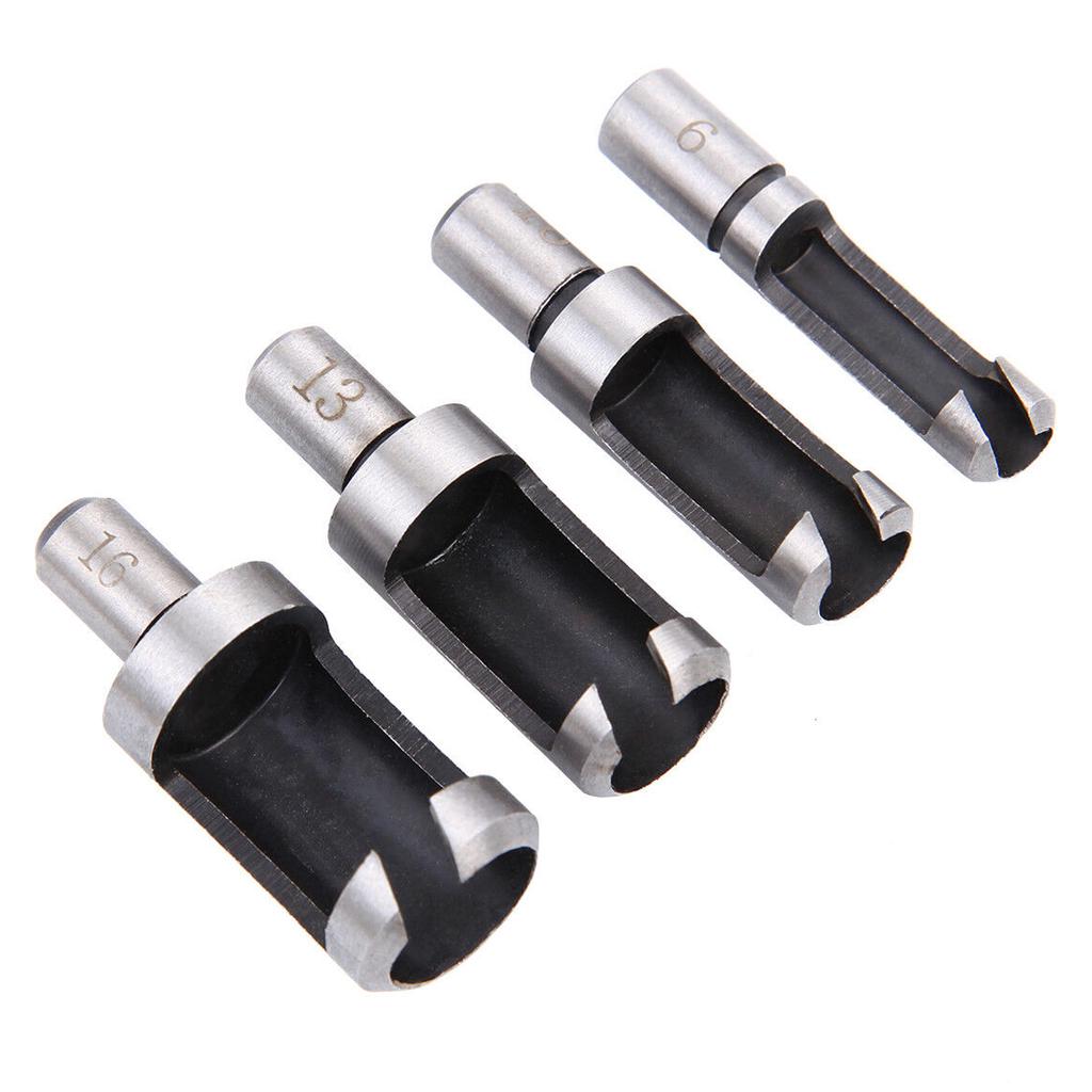 8 Pcs Plug Hole Cutter Set Dowel Maker Cutting Tools 3/8" Shank Bit W/case