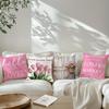 Pink Tulip Warm - Themed Pillowcase PillowcaseBedroom Living Room Sofa Home Decor Polyester Cushion Cover with Zipper