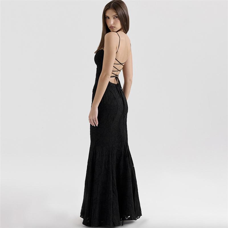 Rochie nouă de primăvară pentru femei, temperament sexy franțuzesc, cu un umăr gol, spate gol, cu bretele subțiri, slim, tip furou