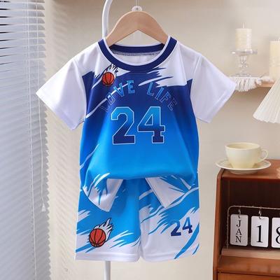 Children's Clothing Sports Suit Summer Boys' Quick Drying Short Sleeved Shorts Girls' Basketball Suit Big Kids Two-piece Set Children