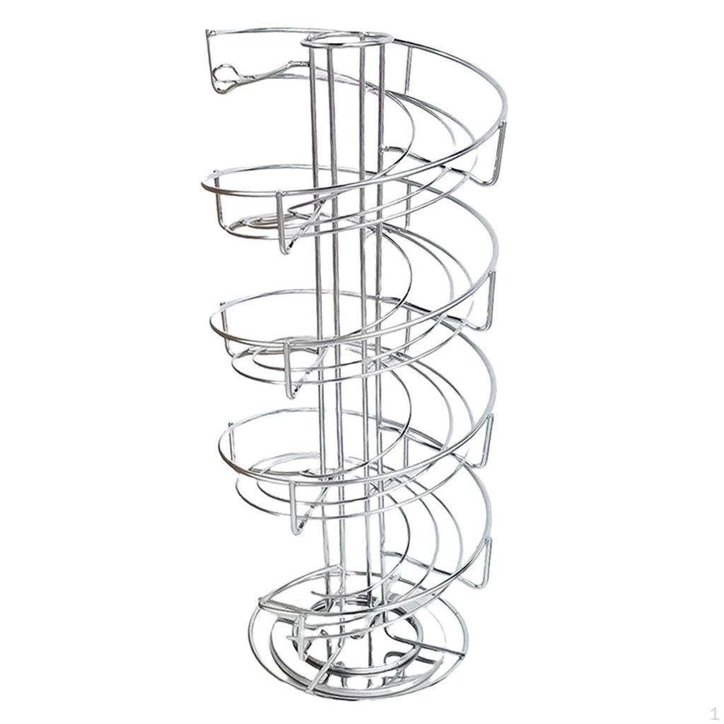 Metal Egg Stand Dispenser Spiral Holder Rotatable Decoration Large Capacity Storage Rack