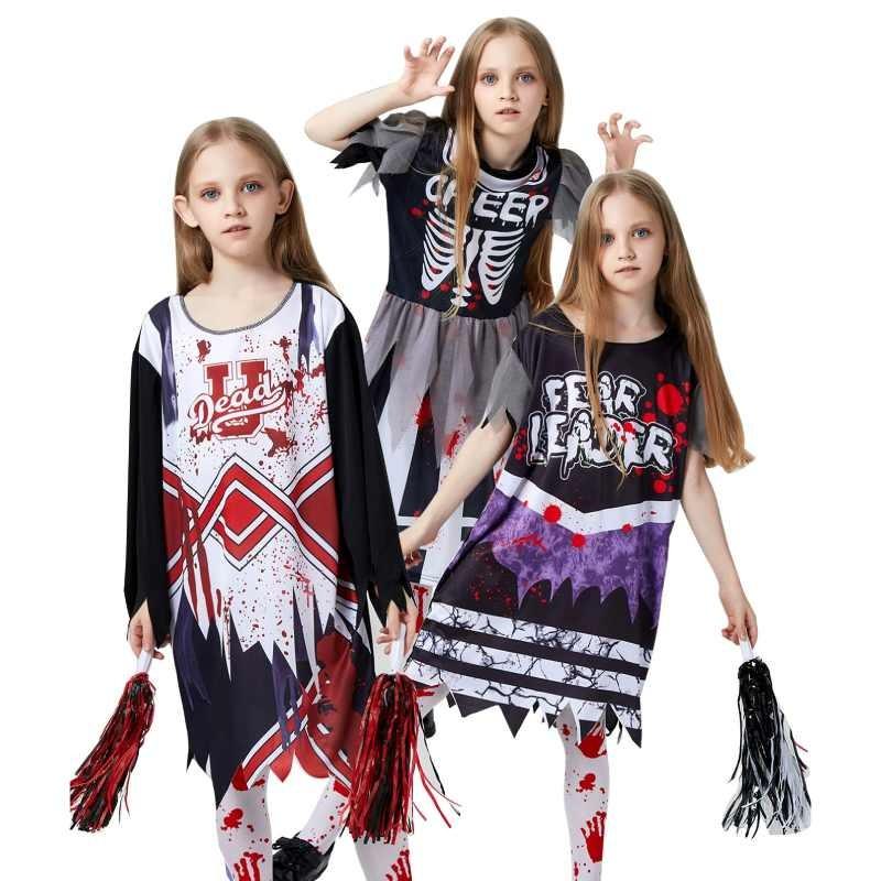 Zombie Halloween Cosplay Costume Cheerleading Team Party Dress Performance Stage