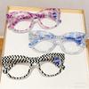 Large Frame Anti Blue Light Reading Glasses 3colors Fashion Printing Far Sight Eyeglasses Women Personality Decorative Eyewear