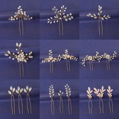 Gold Color Trendy Crystal Hair Pin For Women Party Rhinestone Hair Clip Pin Bridal Wedding Hair Accessories Jewelry Hairpin Gift