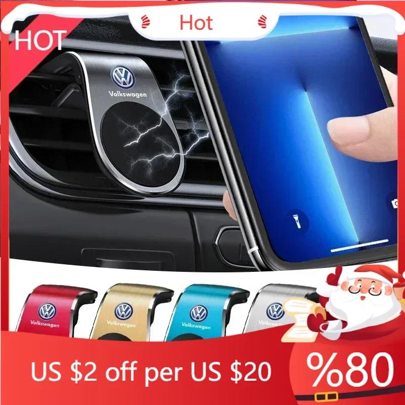 For VW New B6 For Volkswagen Metallisk Magnetisk Biltelefonholder for Volkswagen Golf R Rline Tiguan Touareg Polo GTI CC Passat r36 S