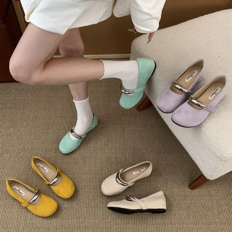 French retro round head 2025 Mary Jane shoes single shoes women's spring new breathable and lightweight single shoes small leather shoes casual shoes