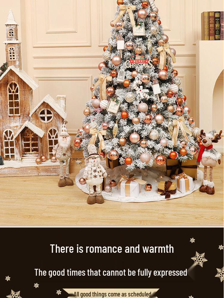 Skandinaviško stiliaus aukštos klasės balto sniego Kalėdų eglutės dekoracijų rinkinys (1.5/1.8/2.1m)