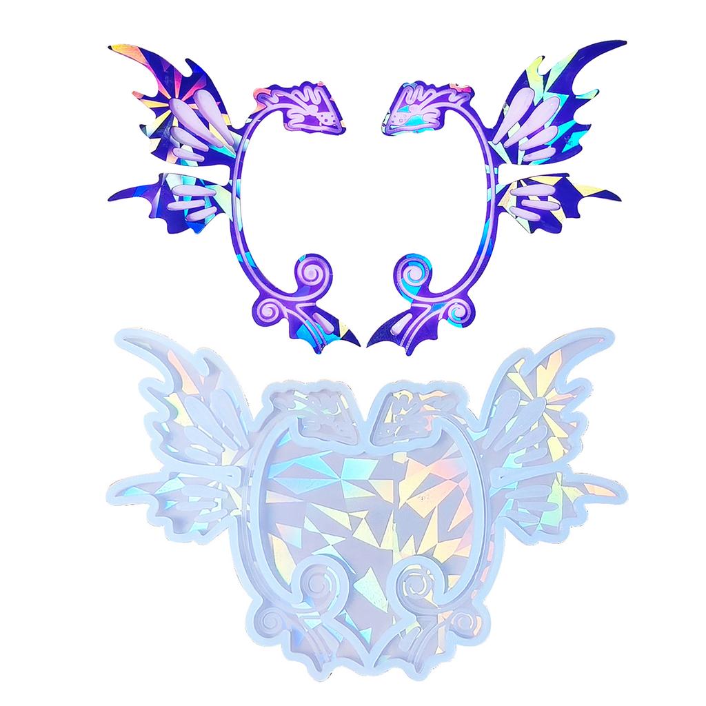 Przenośny Silikonowy Forma Epoksydowa Forma do Wisiorka na Ucho Holograficzne Lasery Smocze Klipsy do Uszu Formy Formy do Wyrobu Biżuterii