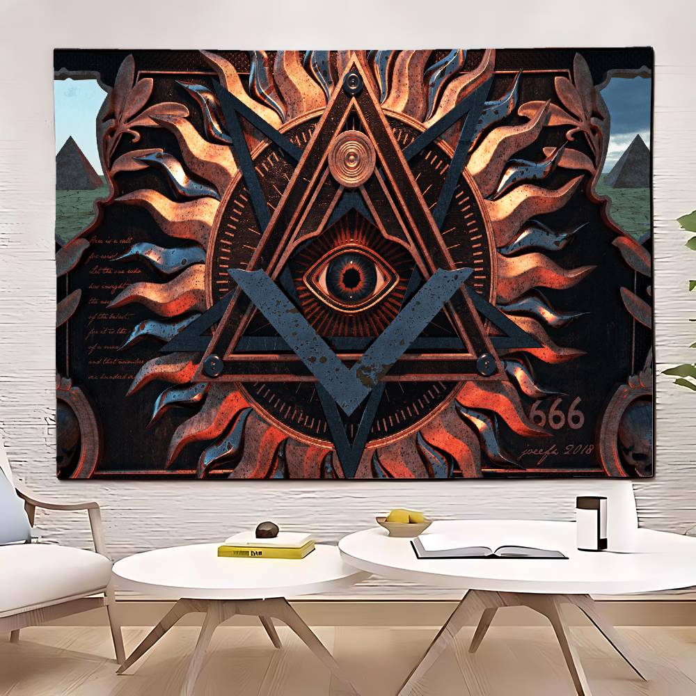 Ring Freemasonry Illuminati Masonic Tapestry Customizable Tapestries Of Various Styleswall Hangings Celebrity wall Hangings