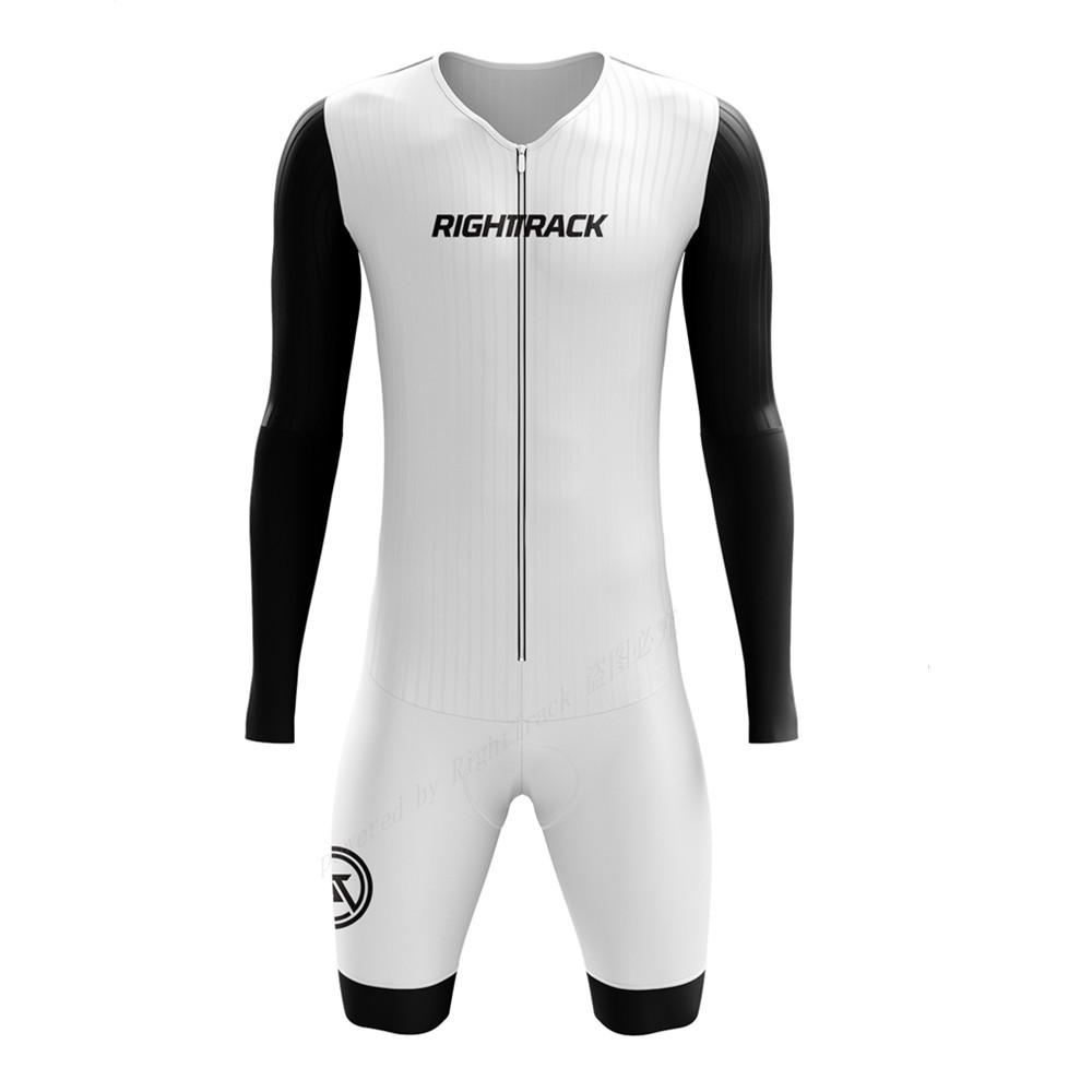 Righttrack Sport Herren Radsport-Einteiler Performance Langarm Schnelltrocknend UV-Schutz Speedsuit Trisuit Rennrad MTB Bekleidung