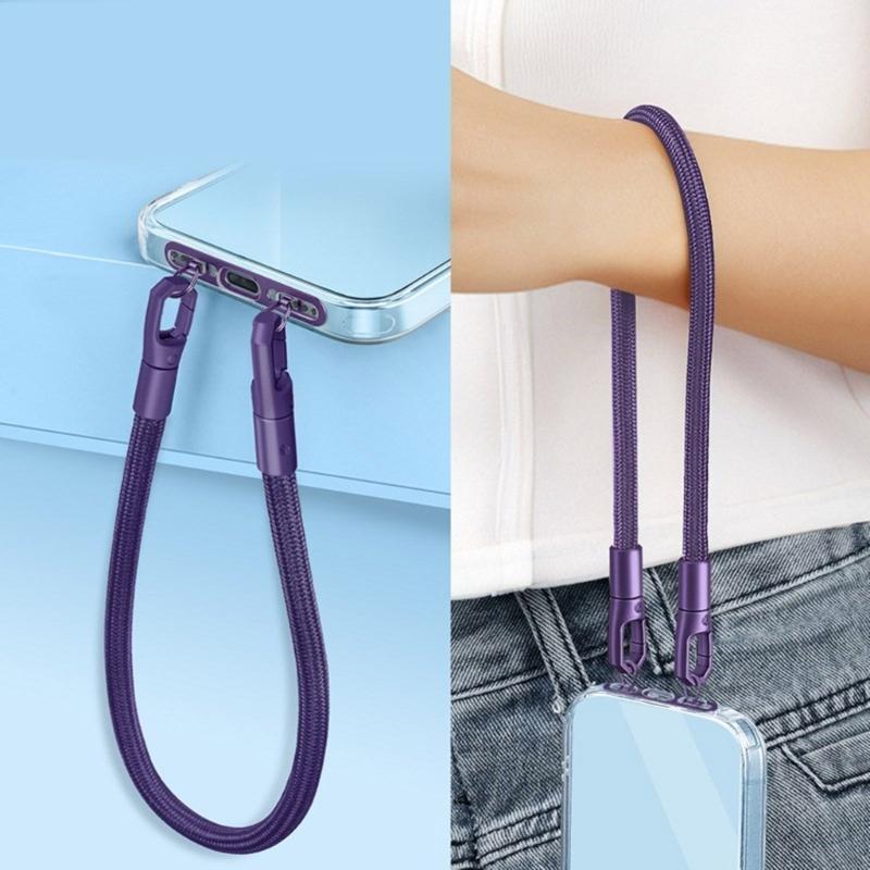 Not Loss Double Hook Phone Lanyard Side Mount Pad Metal Lanyard Clip with Two Rings Corrosion Resistant Clip for Phone