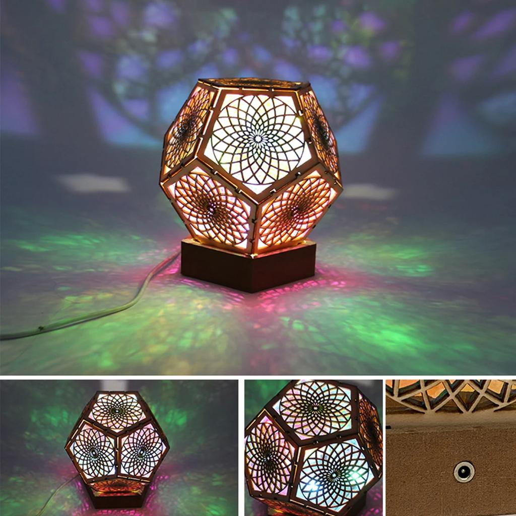 Polar Star Floor Lamp 3D Projection Floor Light with Hollow Design Bohemian Style LED Floor Night Lamp USB Powered for Living