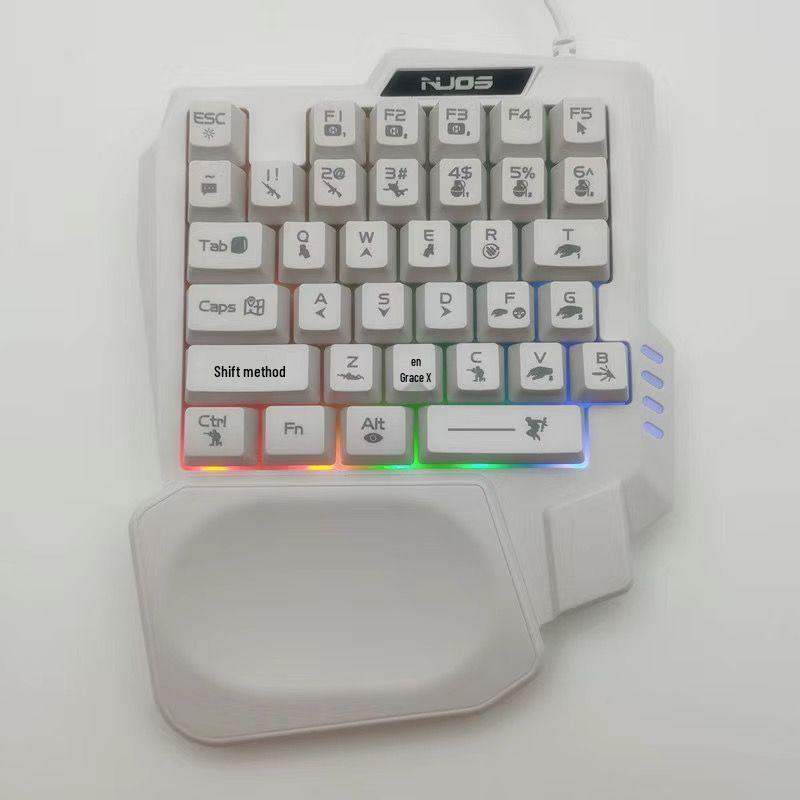 Mini Gaming-Tastatur- und Maus-Set für Linkshänder - Kompakt, tragbar, USB-Kabel für Laptop/Desktop