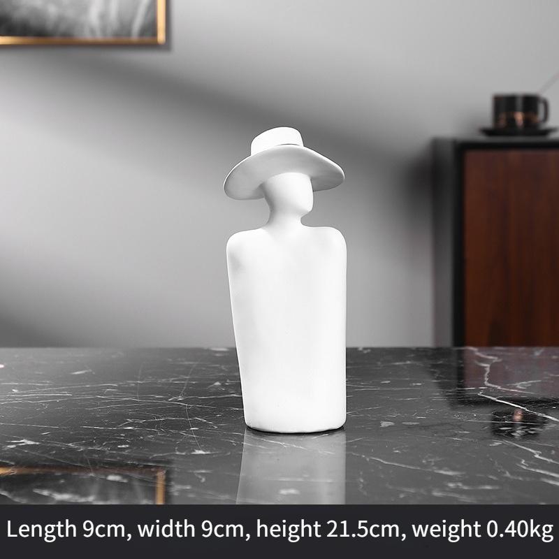 Современные Минималистичные Креативные Черно-Белые Богини Креативные Декоративные Украшения Гостиная Офис Настольные Шляпы Женские Смоляные Поделки