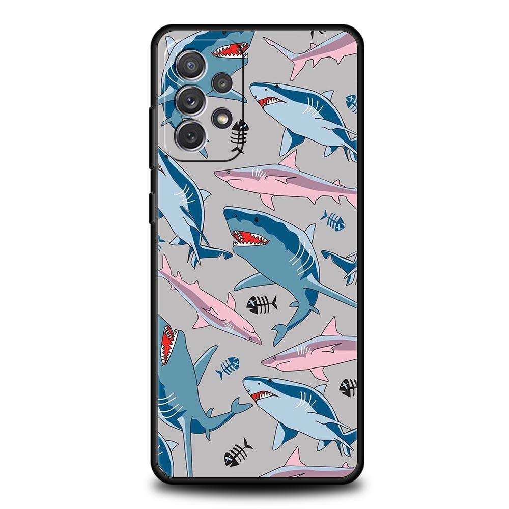 Phone Case For Samsung Galaxy A17 A15 A13 A51 A71 A41 A31 A21S A07 A03S A05 A35 A55 A23 A25 A33 A53 A73 5G Cover Shark