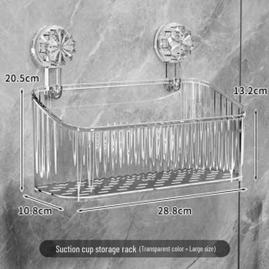 Wandmontiertes Badezimmer-Aufbewahrungsregal mit Saugnäpfen für Toilettenartikel