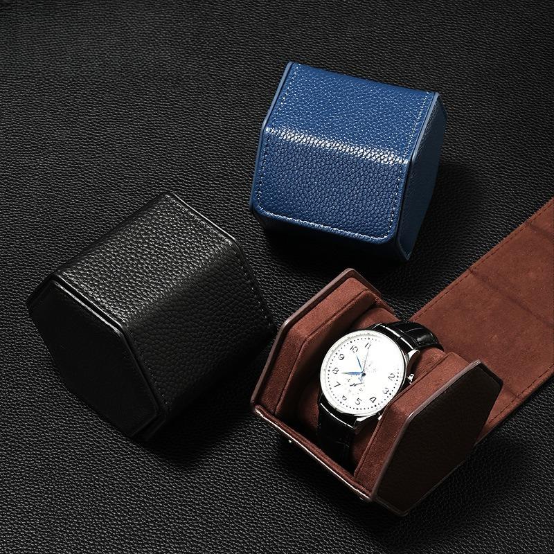 Premium PU Leather Watch Storage Box, Portable Travel Wristwatch Case, Luxury Watch Gift Organizer Box